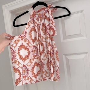 Marciano White Tank Top w/ Paisley Print